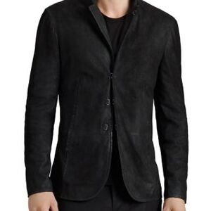 $1898 - JOHN VARVATOS Suede Hook & Bar Slim Fit Jacket Mens EU50, US 40